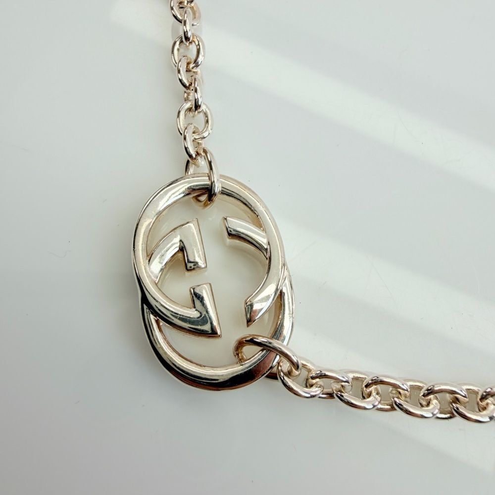 Gucci 925 Silver Interlocking G Necklace Silver - Picture 5 of 9